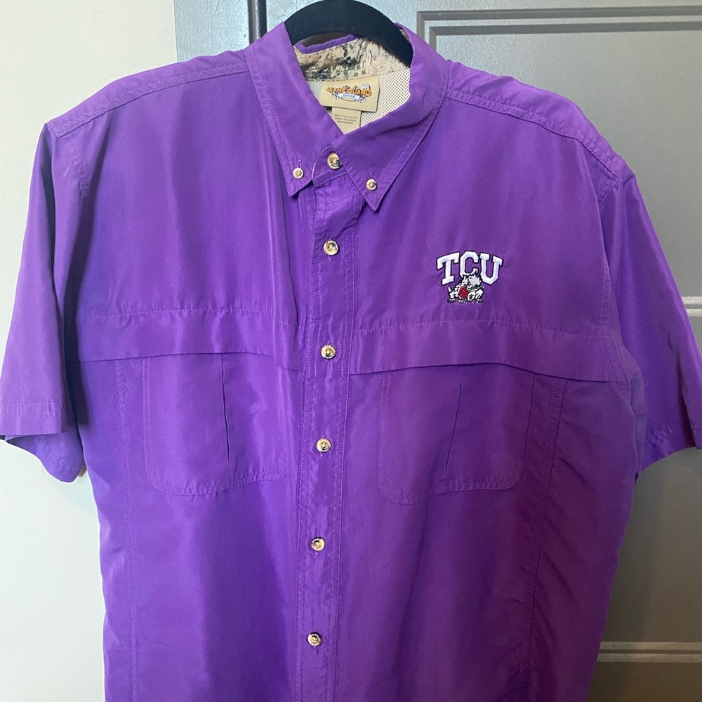 Vintage TCU 2011 Rosebowl size medium fishing shirt